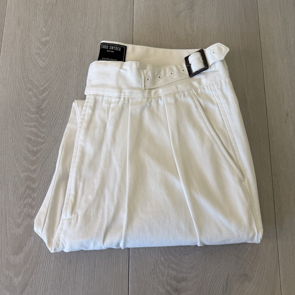 Todd Snyder Gurkha Pants Mens 31x29 White Pleated Trouser Italian Military